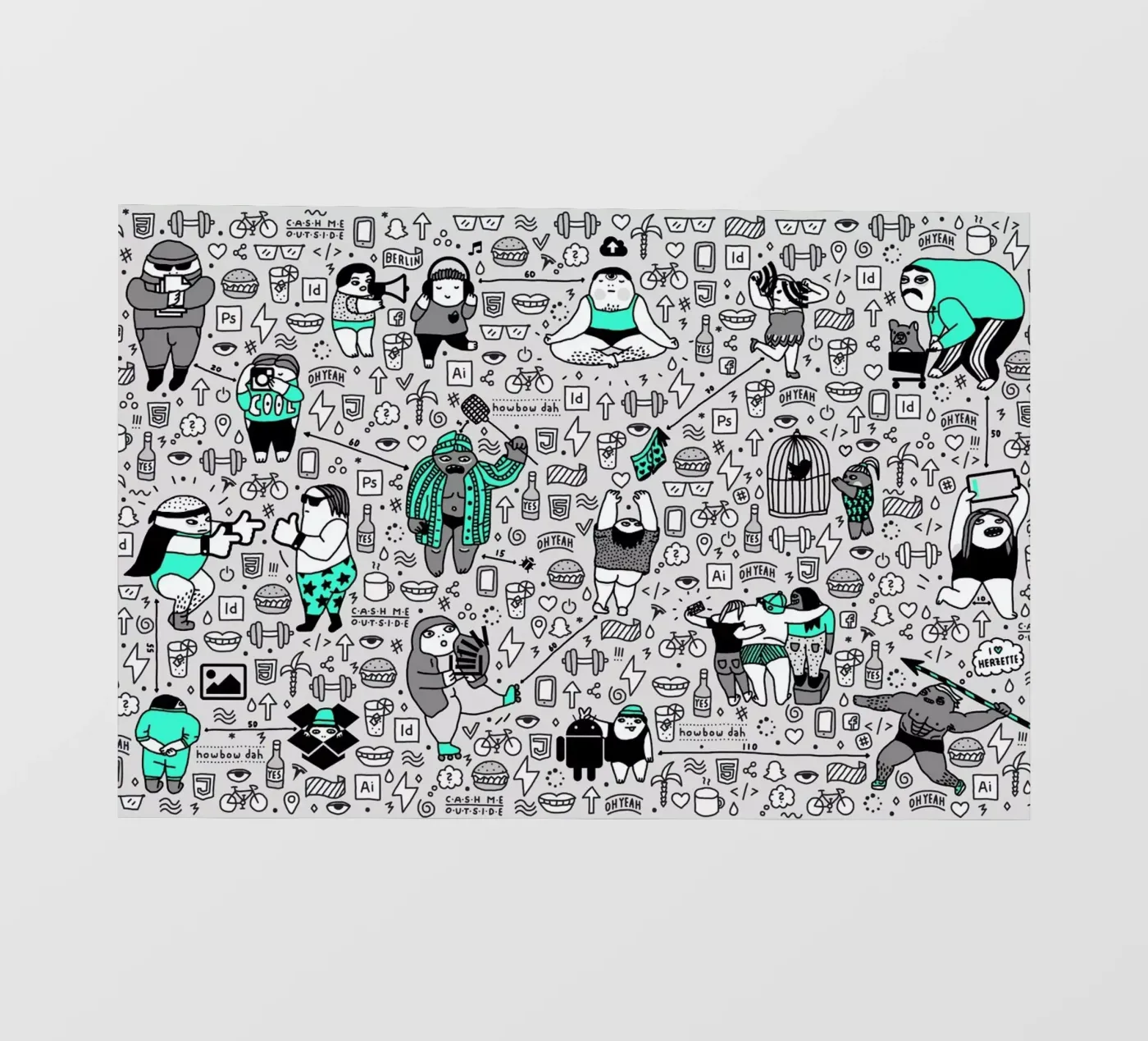 Kool Kids Pattern pellicola backlit da Herzette