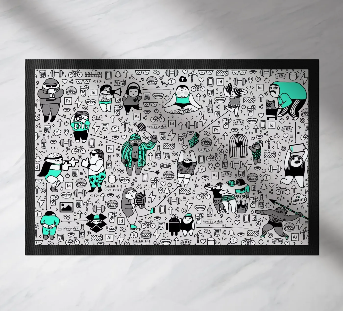 Kool Kids Pattern doormat by Herzette