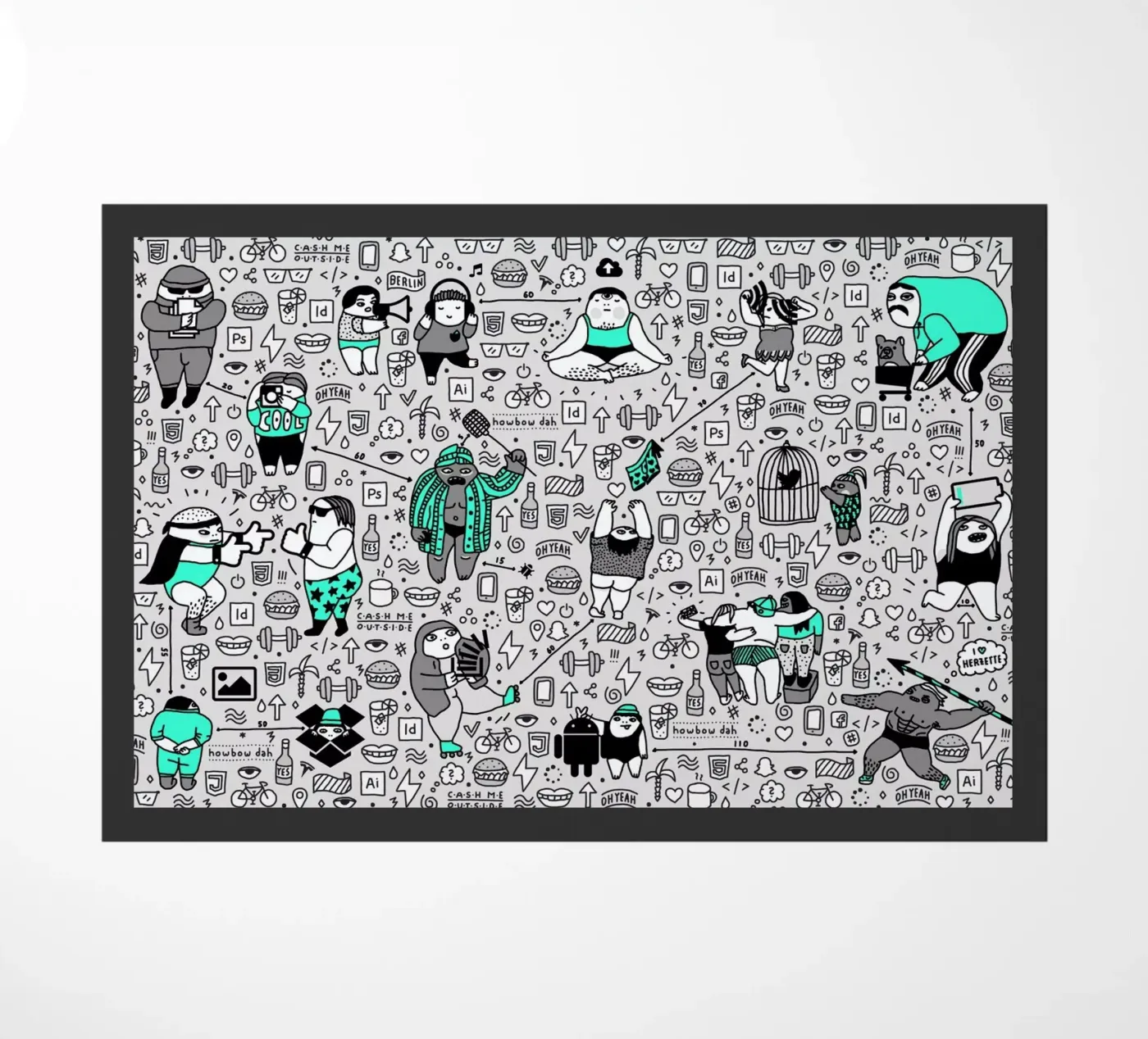 Kool Kids Pattern deurmat van Herzette