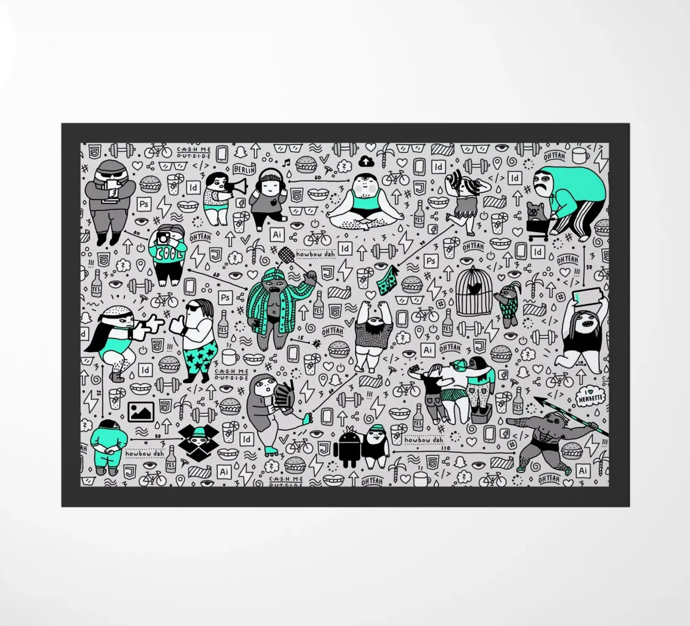 Kool Kids Pattern doormat by Herzette