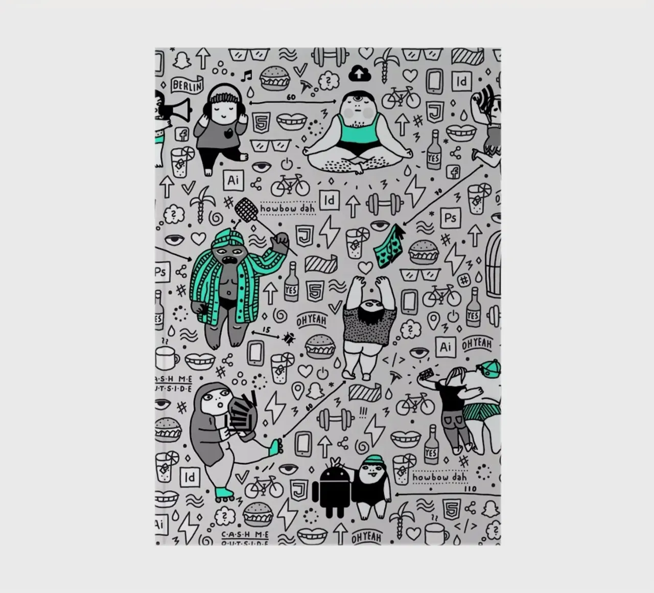 Kool Kids Pattern notebook by Herzette