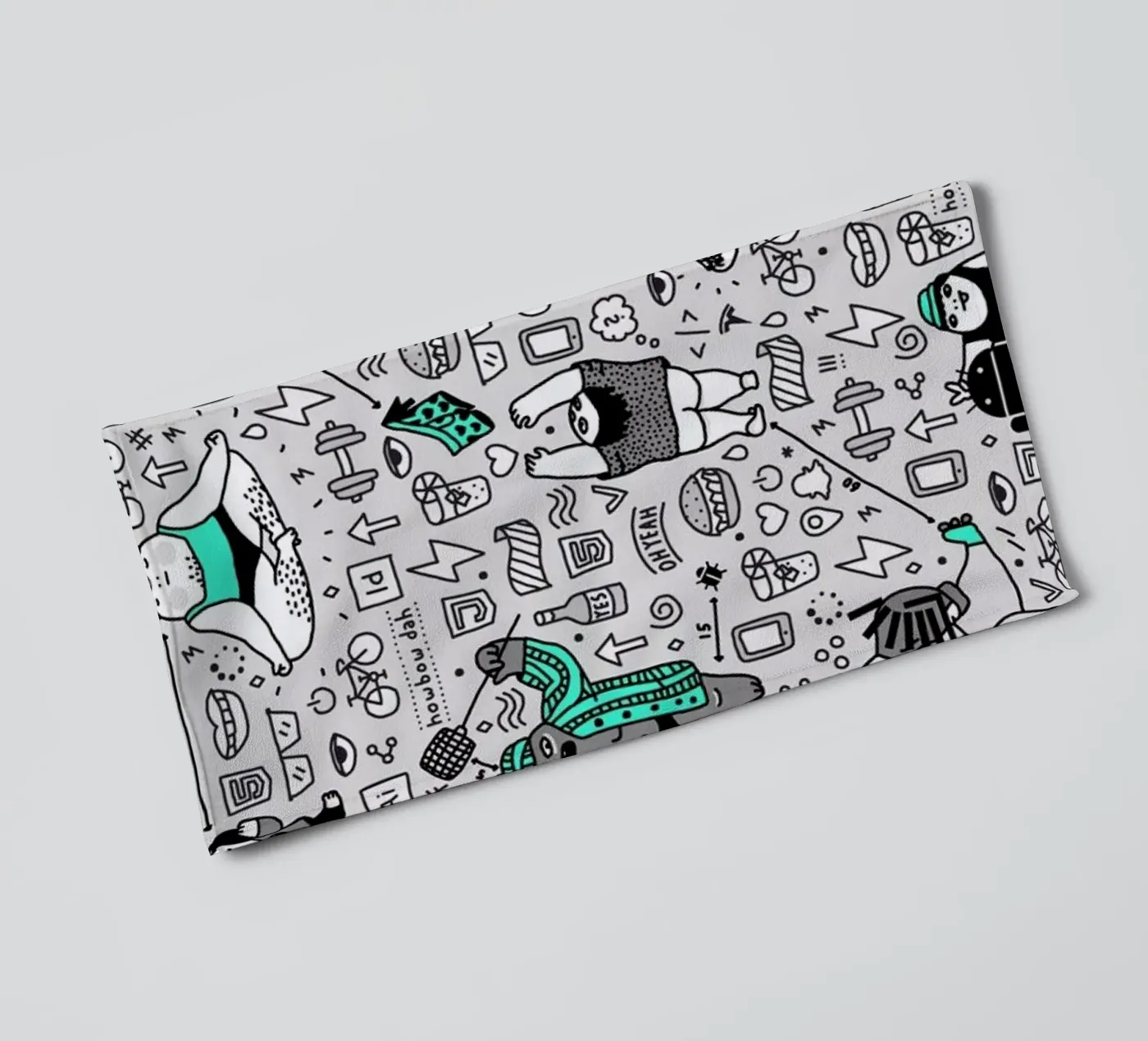 Kool Kids Pattern badhanddoek van Herzette