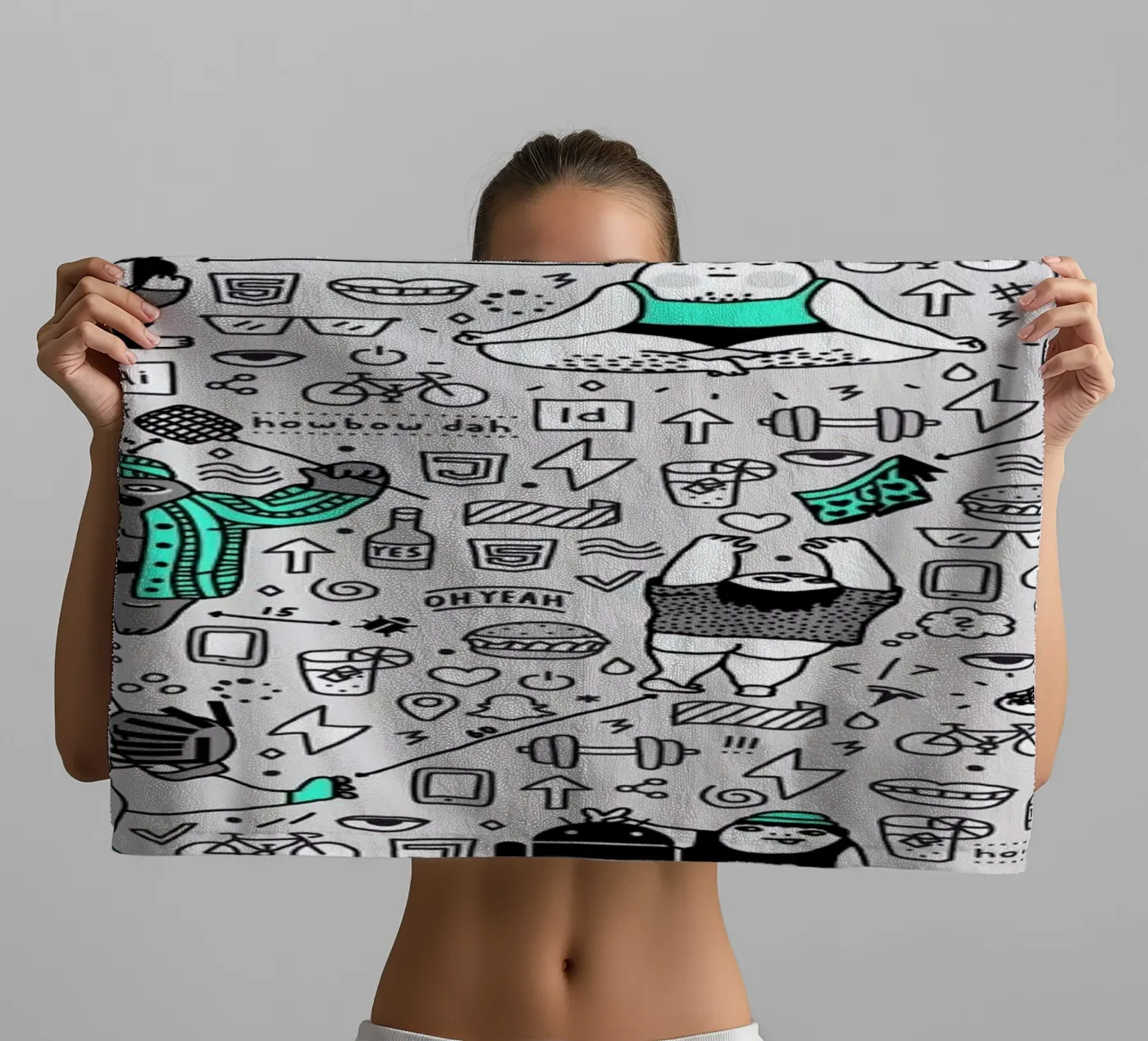 Kool Kids Pattern badhanddoek van Herzette