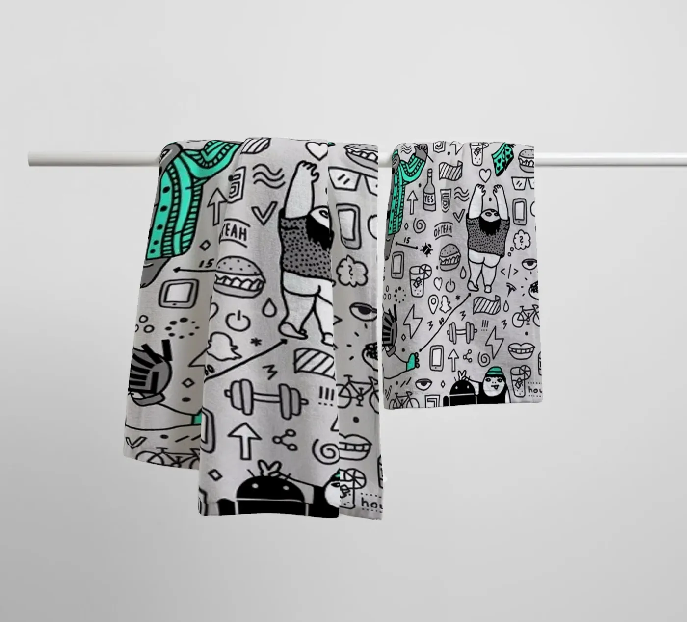 Kool Kids Pattern badhanddoek van Herzette