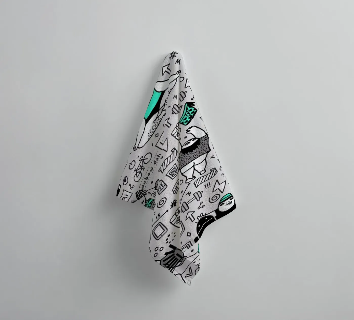 Kool Kids Pattern badhanddoek van Herzette