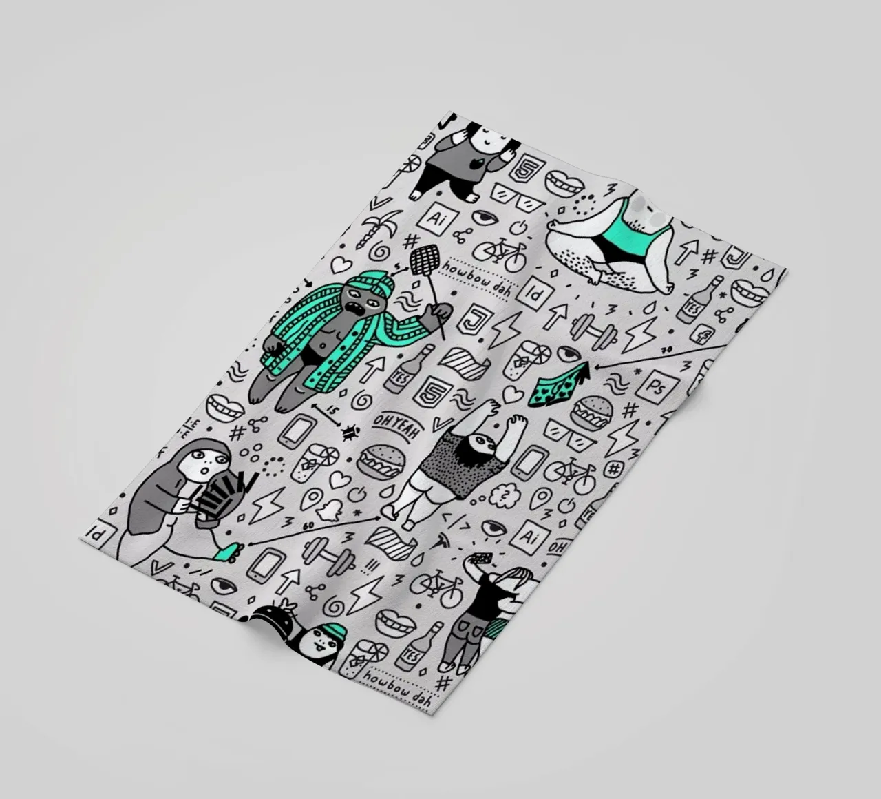 Kool Kids Pattern beach towel by Herzette