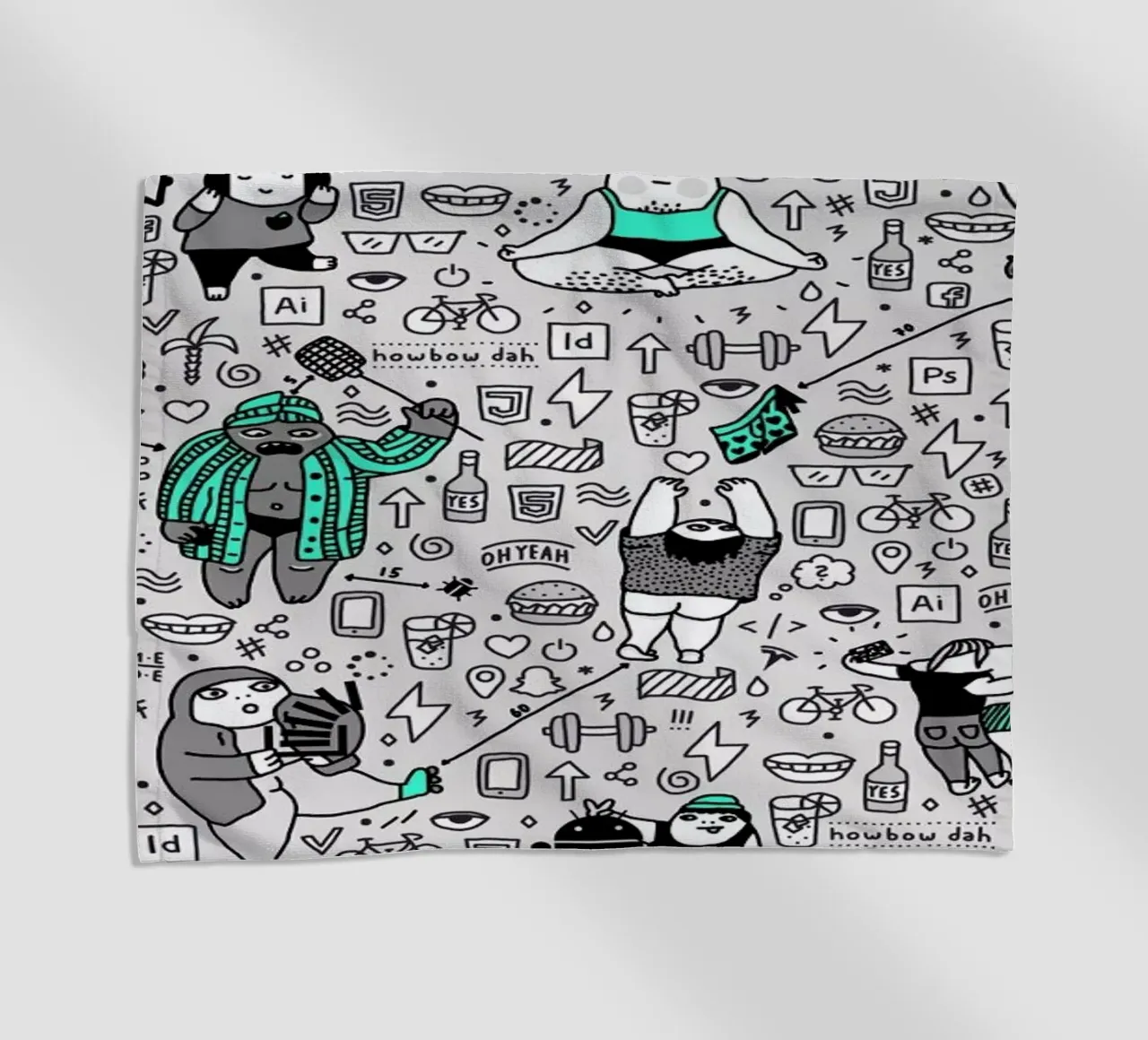 Kool Kids Pattern beach towel by Herzette