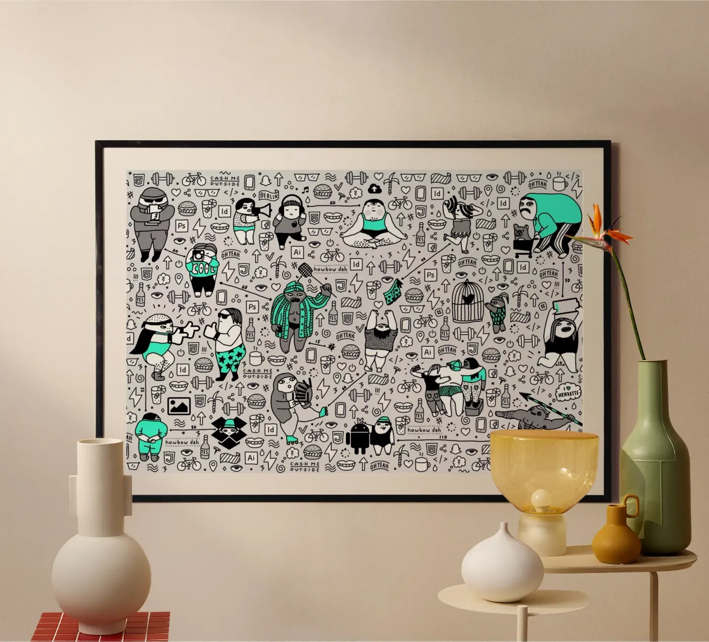 Kool Kids Pattern poster van Herzette