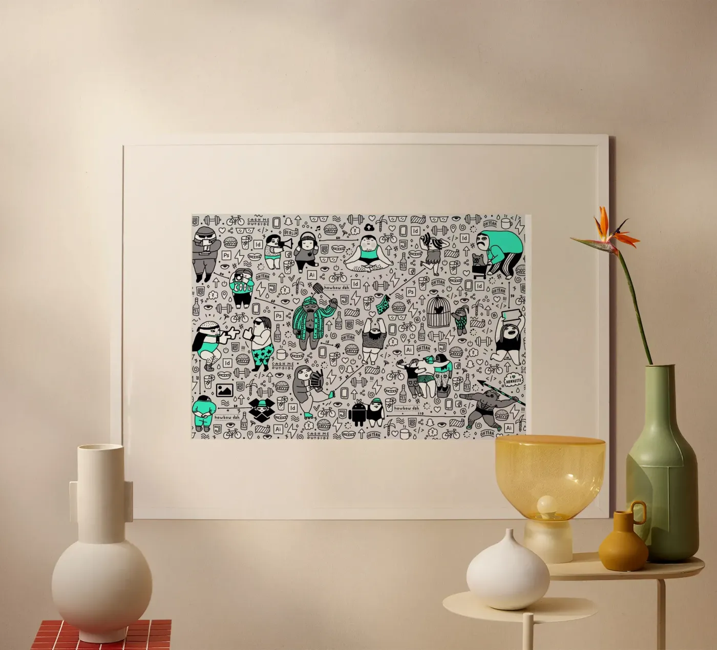 Kool Kids Pattern poster van Herzette