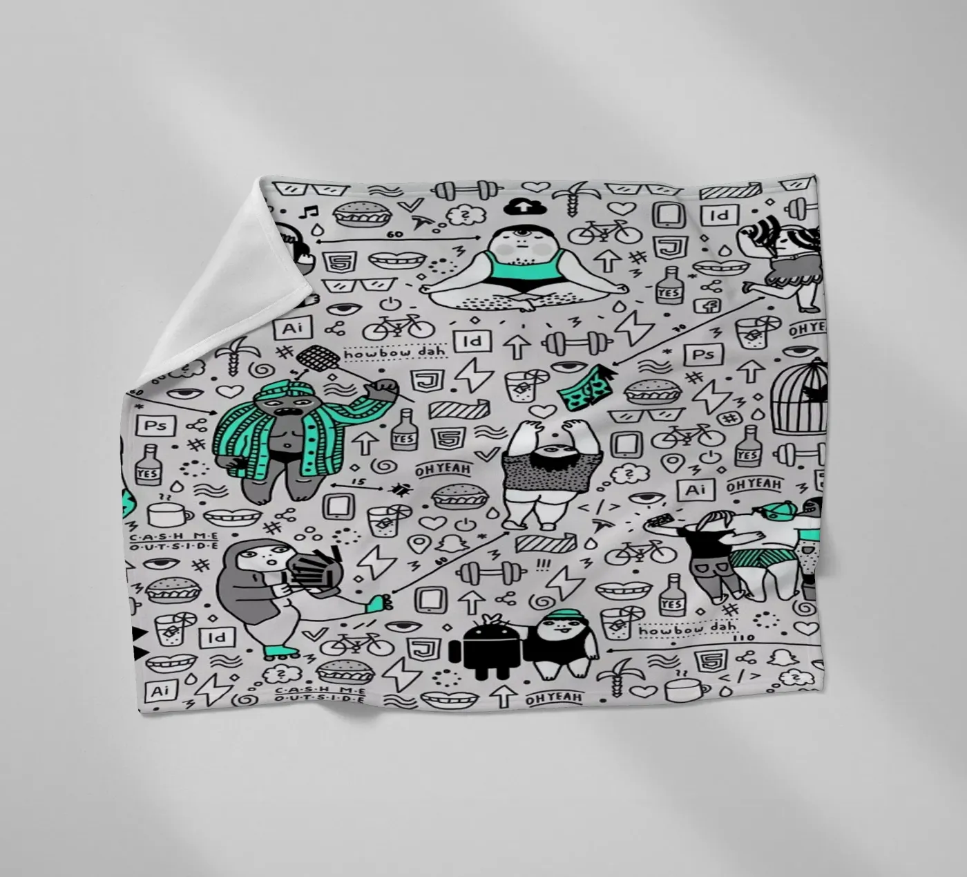 Kool Kids Pattern Fleecedecke von Herzette