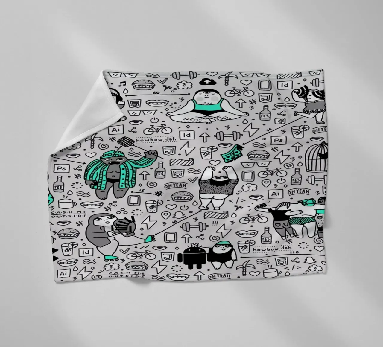 Kool Kids Pattern Fleecedecke von Herzette