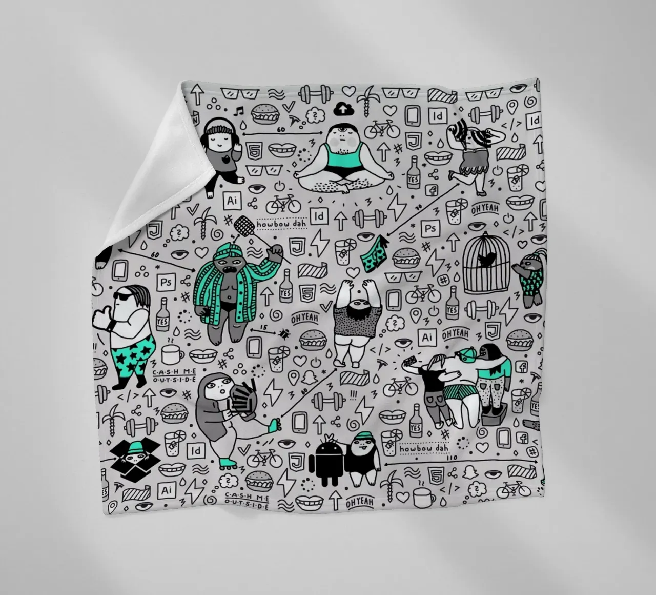 Kool Kids Pattern Fleecedecke von Herzette