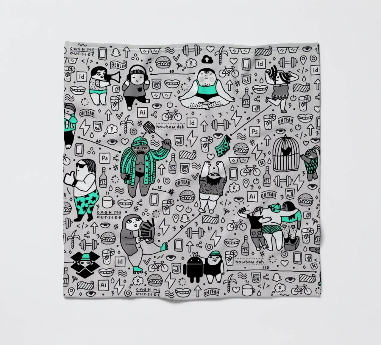 Kool Kids Pattern Fleecedecke von Herzette