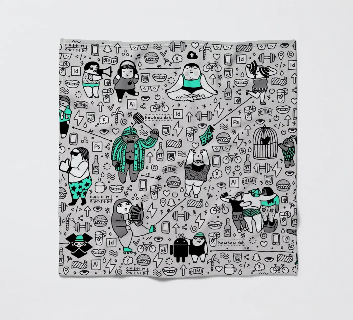 Kool Kids Pattern Fleecedecke von Herzette