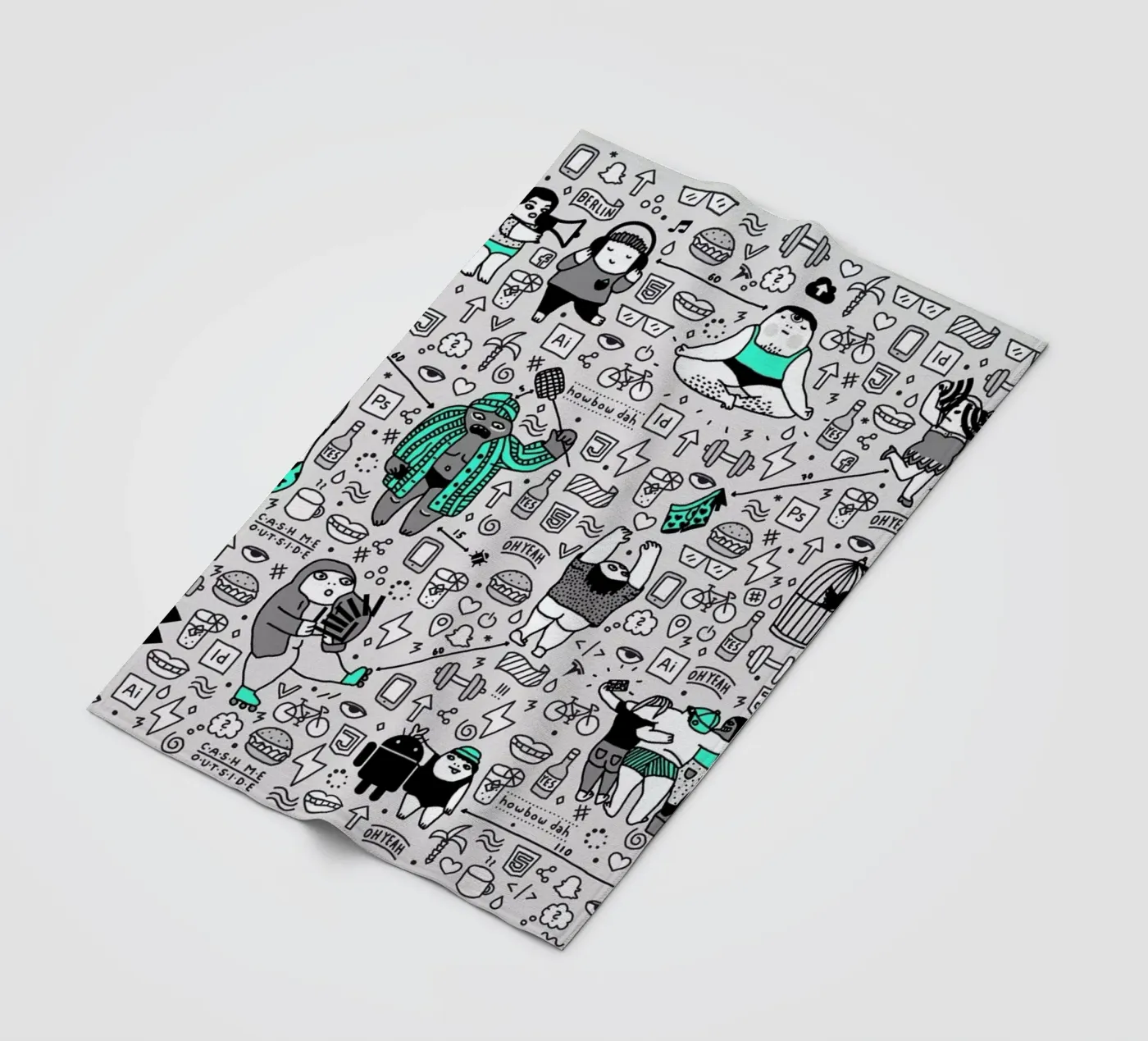 Kool Kids Pattern Fleecedecke von Herzette