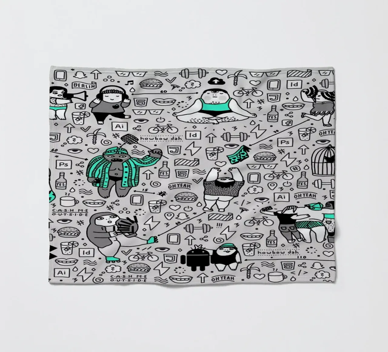 Kool Kids Pattern Fleecedecke von Herzette