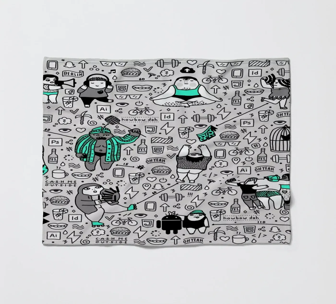 Kool Kids Pattern Fleecedecke von Herzette