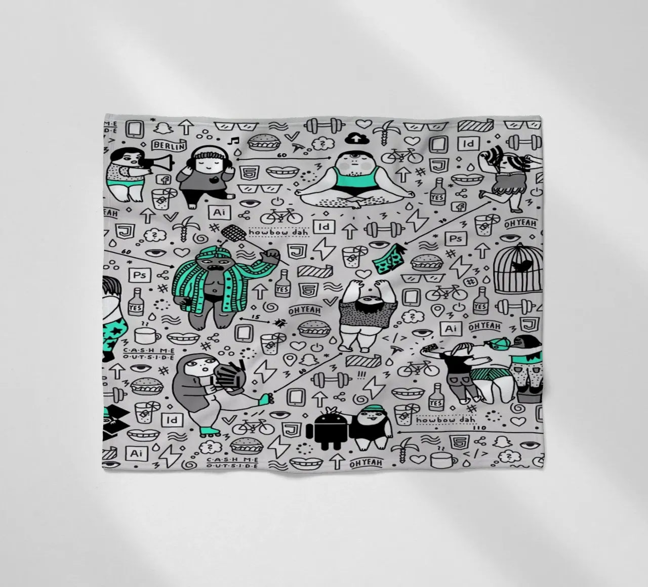 Kool Kids Pattern Fleecedecke von Herzette