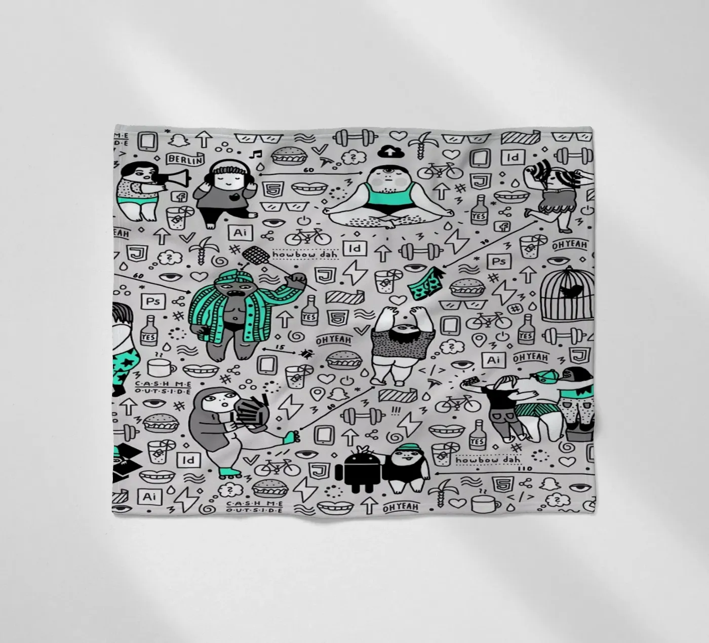 Kool Kids Pattern Fleecedecke von Herzette