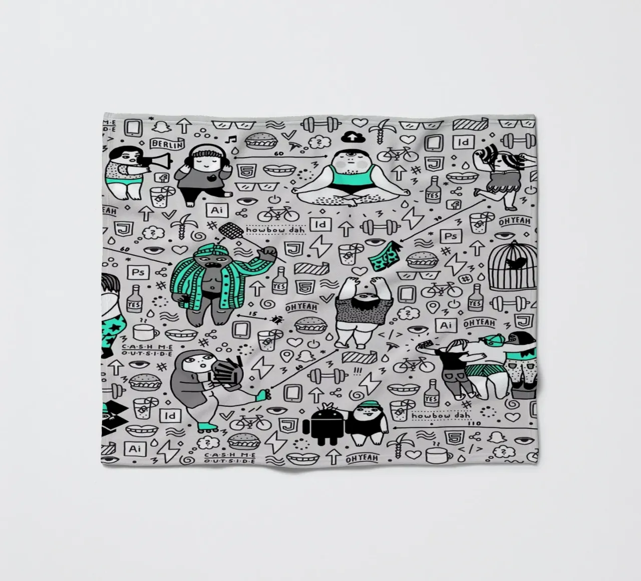 Kool Kids Pattern Fleecedecke von Herzette