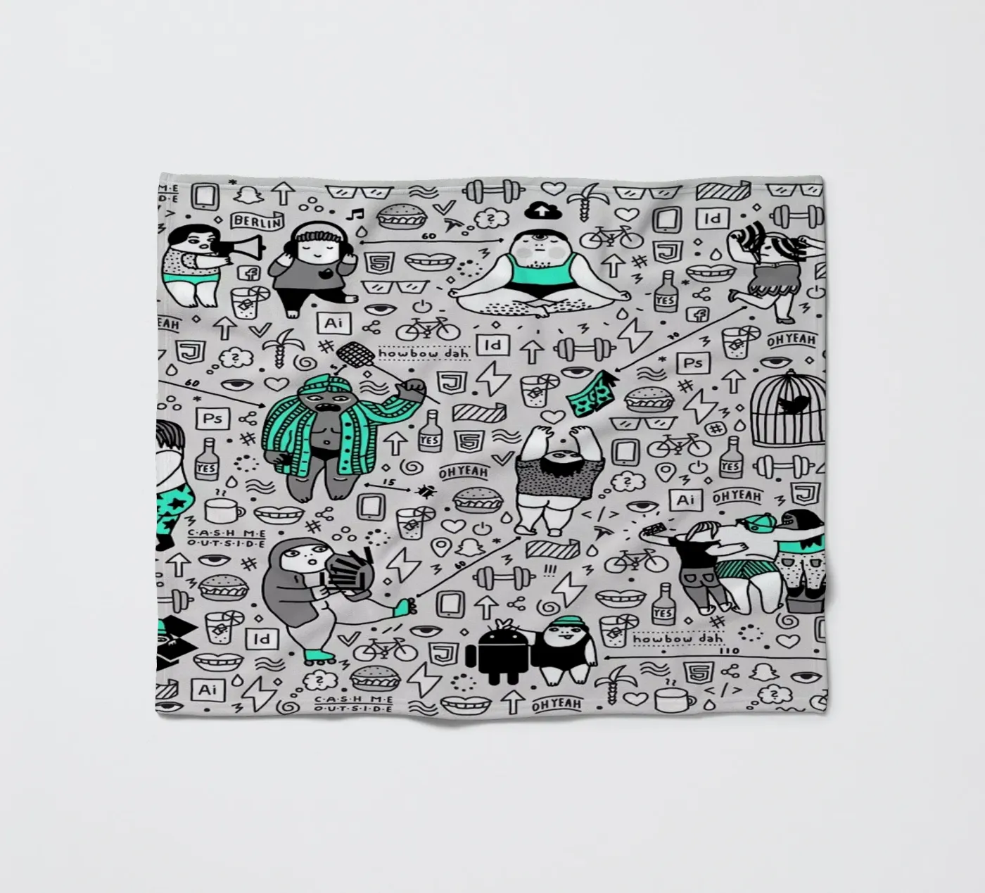 Kool Kids Pattern Fleecedecke von Herzette