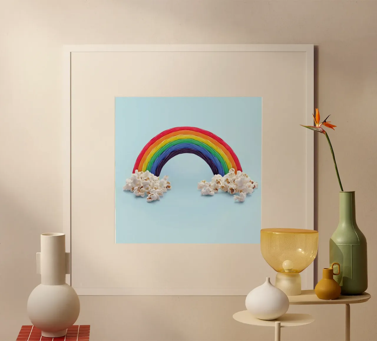 Candy Rainbow poster con telaio in legno da Paul Fuentes Design