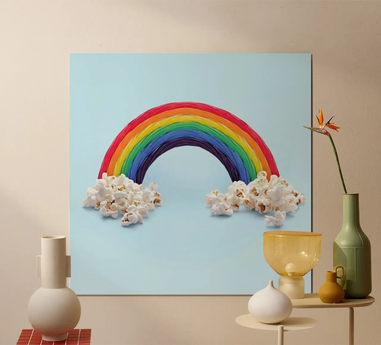 Candy Rainbow poster con telaio in legno da Paul Fuentes Design