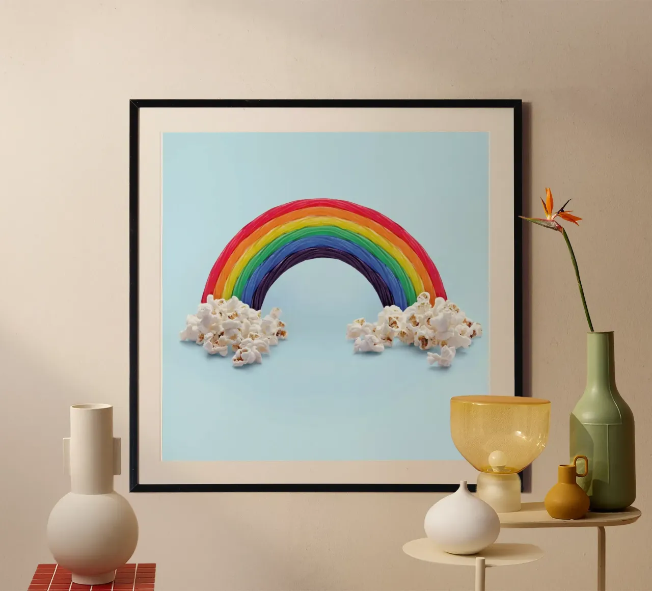 Candy Rainbow poster con telaio in legno da Paul Fuentes Design