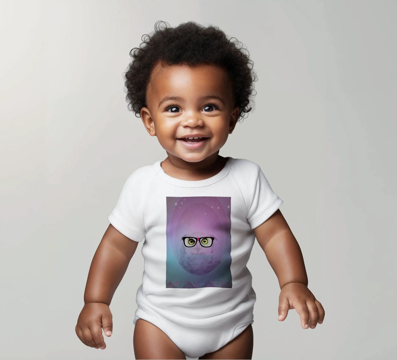 My Owl Geek body neonato maniche corte da AS Art