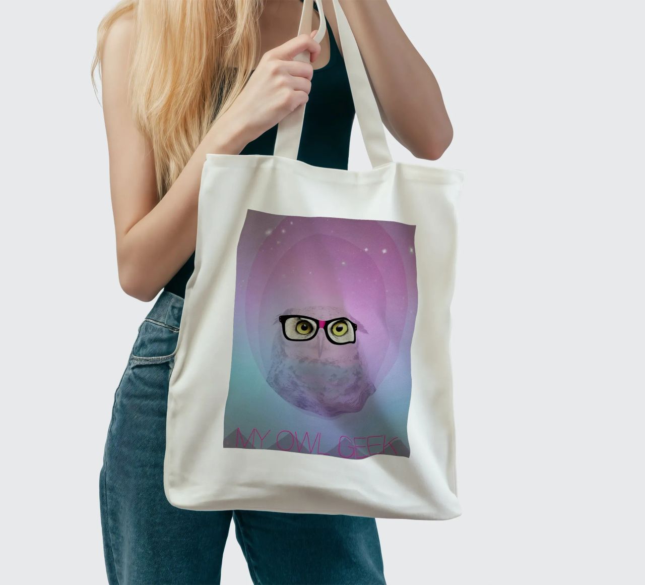 My Owl Geek borsa in juta da AS Art