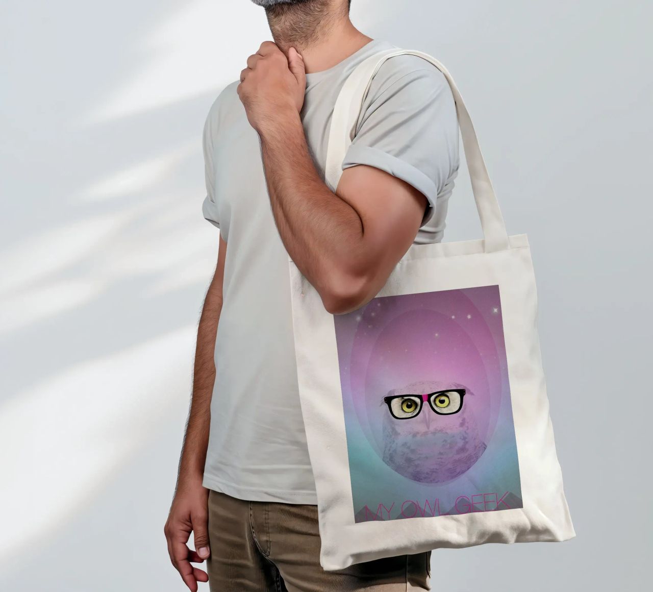 My Owl Geek borsa in juta da AS Art