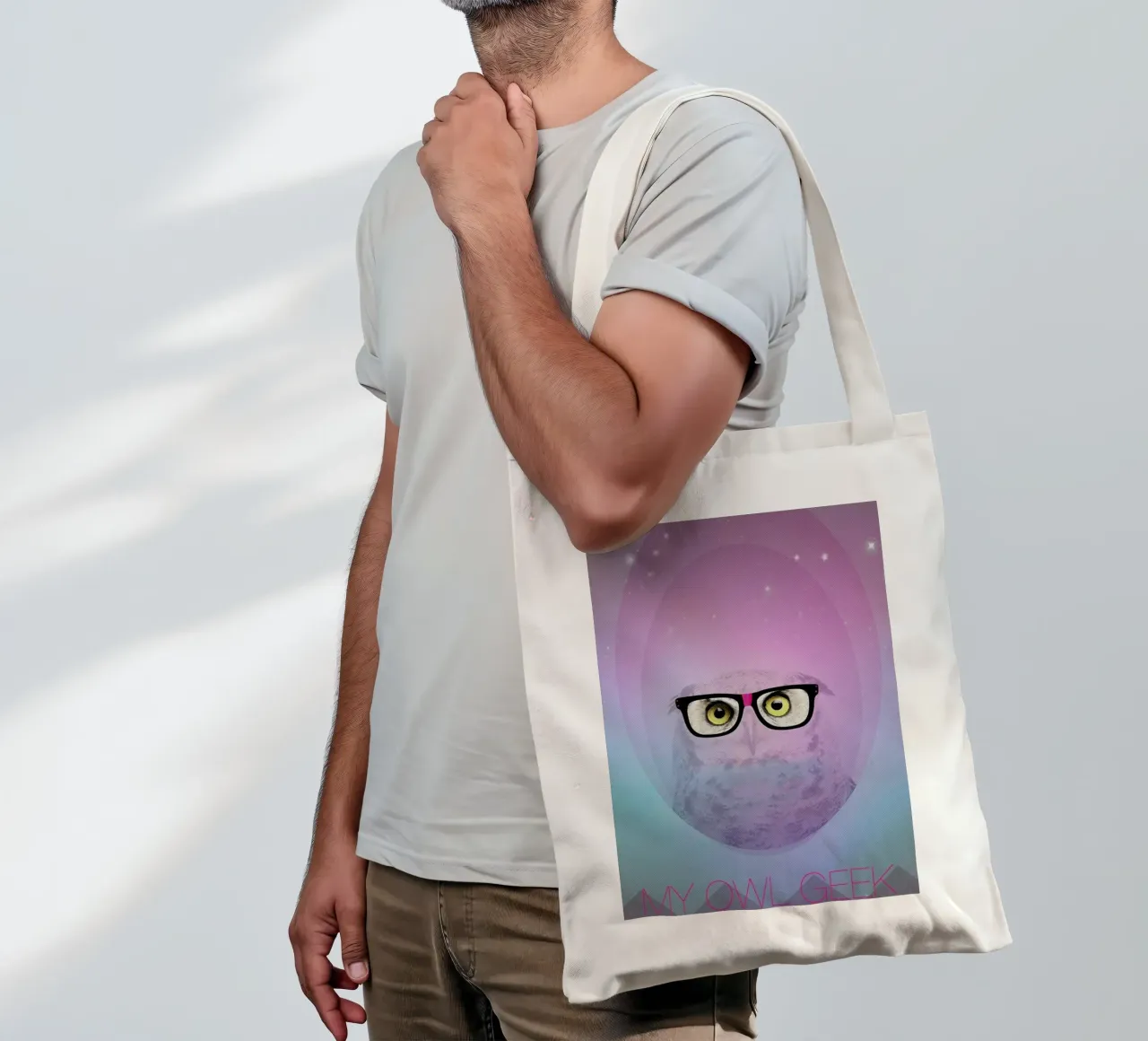 My Owl Geek borsa in juta da AS Art