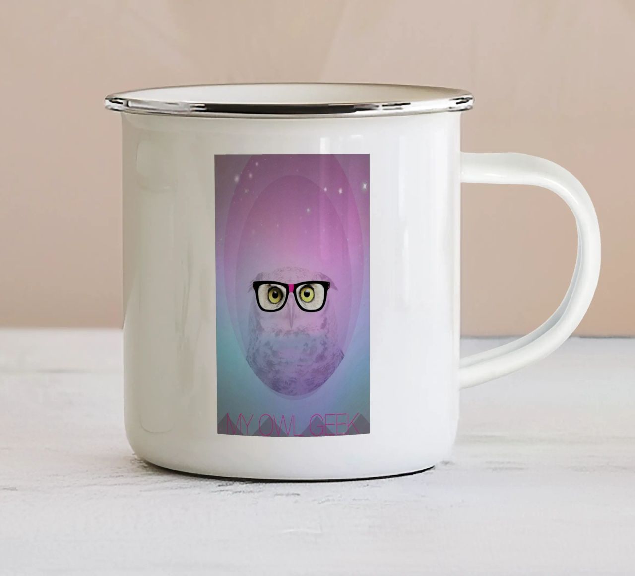 My Owl Geek tazza in smalto da AS Art