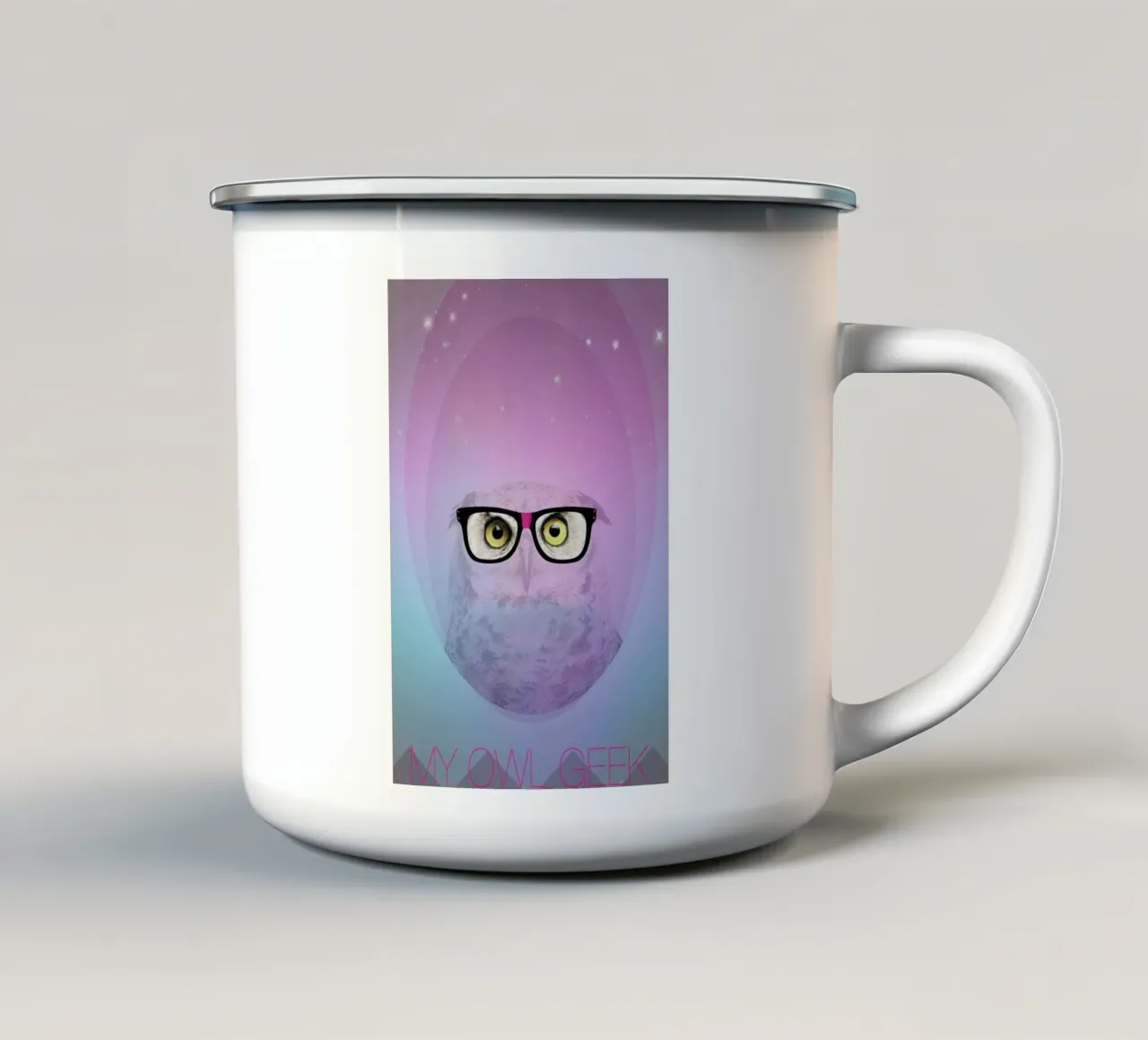 My Owl Geek Emaille Tasse von AS Art