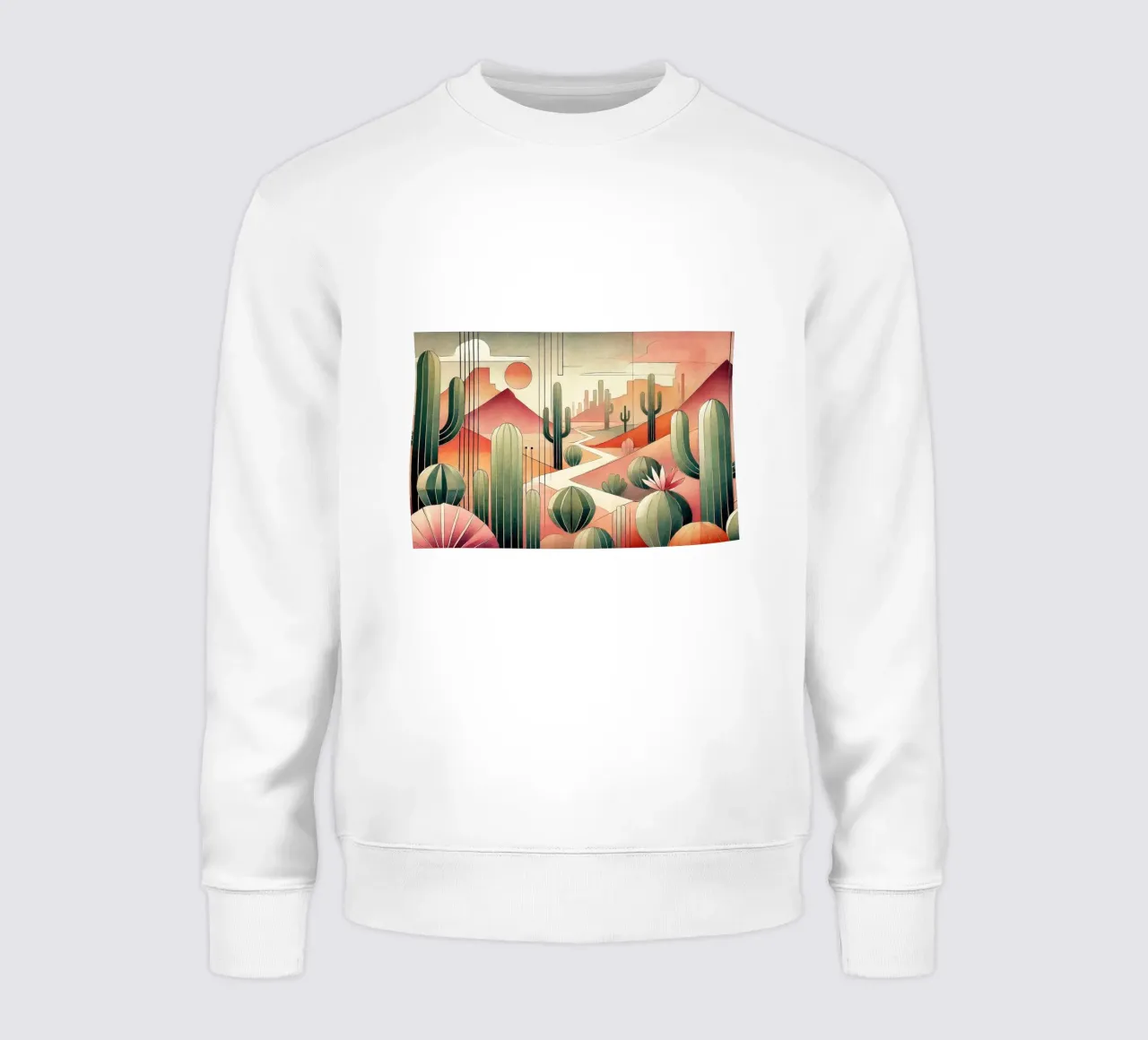 Cactus Sunset Vista in Art Deco felpa da Chromatic Fusion Studio