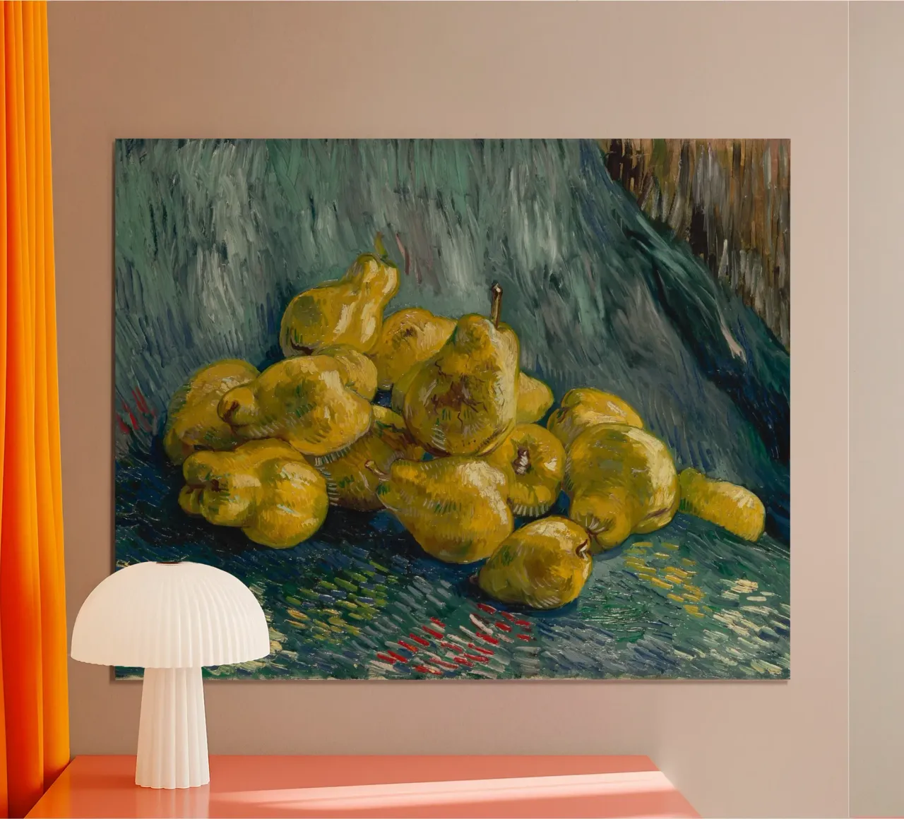 Vincent van Gogh - Natura morta con mele cotogne poster con telaio in plastica da Timeless Artworks