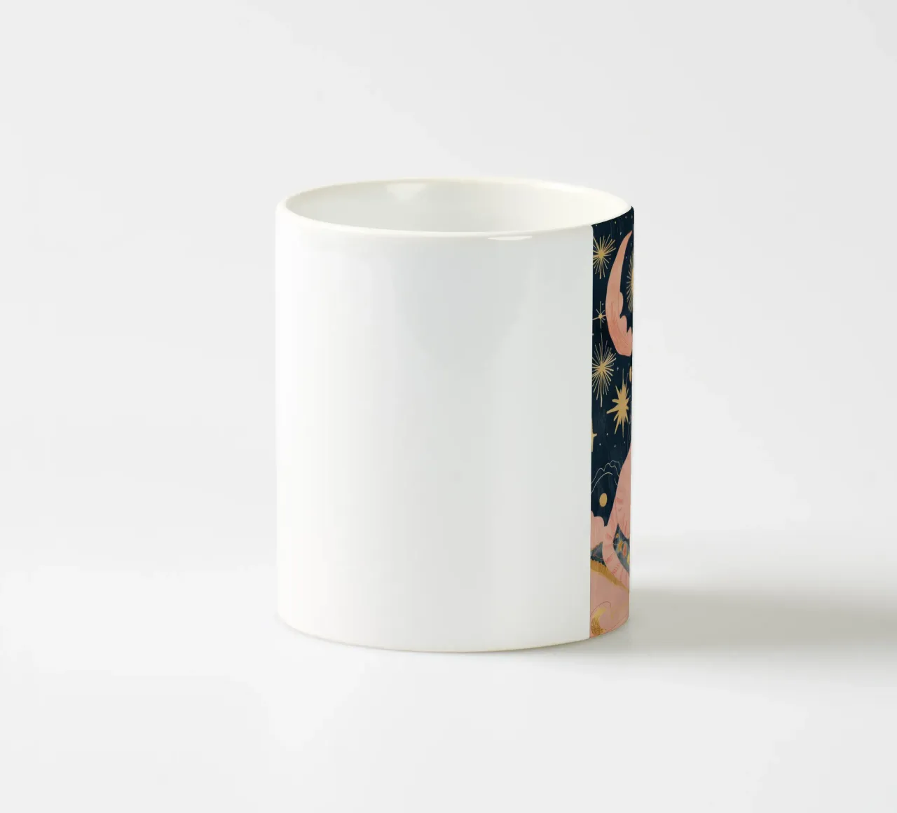 Boheemse kattenprint, hemelse maanster print, Boho dierenprint keramische mok van Boheme