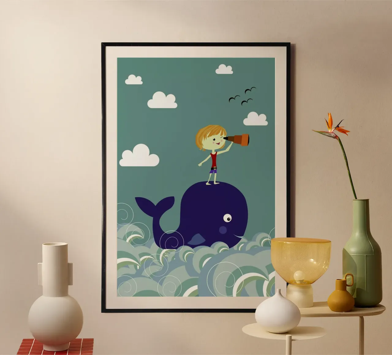 I See You poster con telaio in legno da Sabrina Ziegenhorn