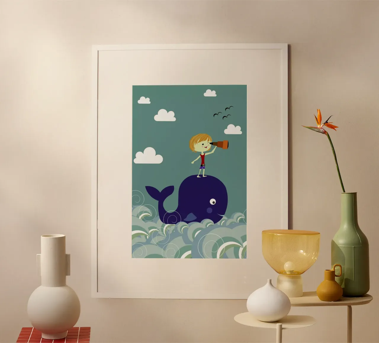 I See You poster con telaio in legno da Sabrina Ziegenhorn