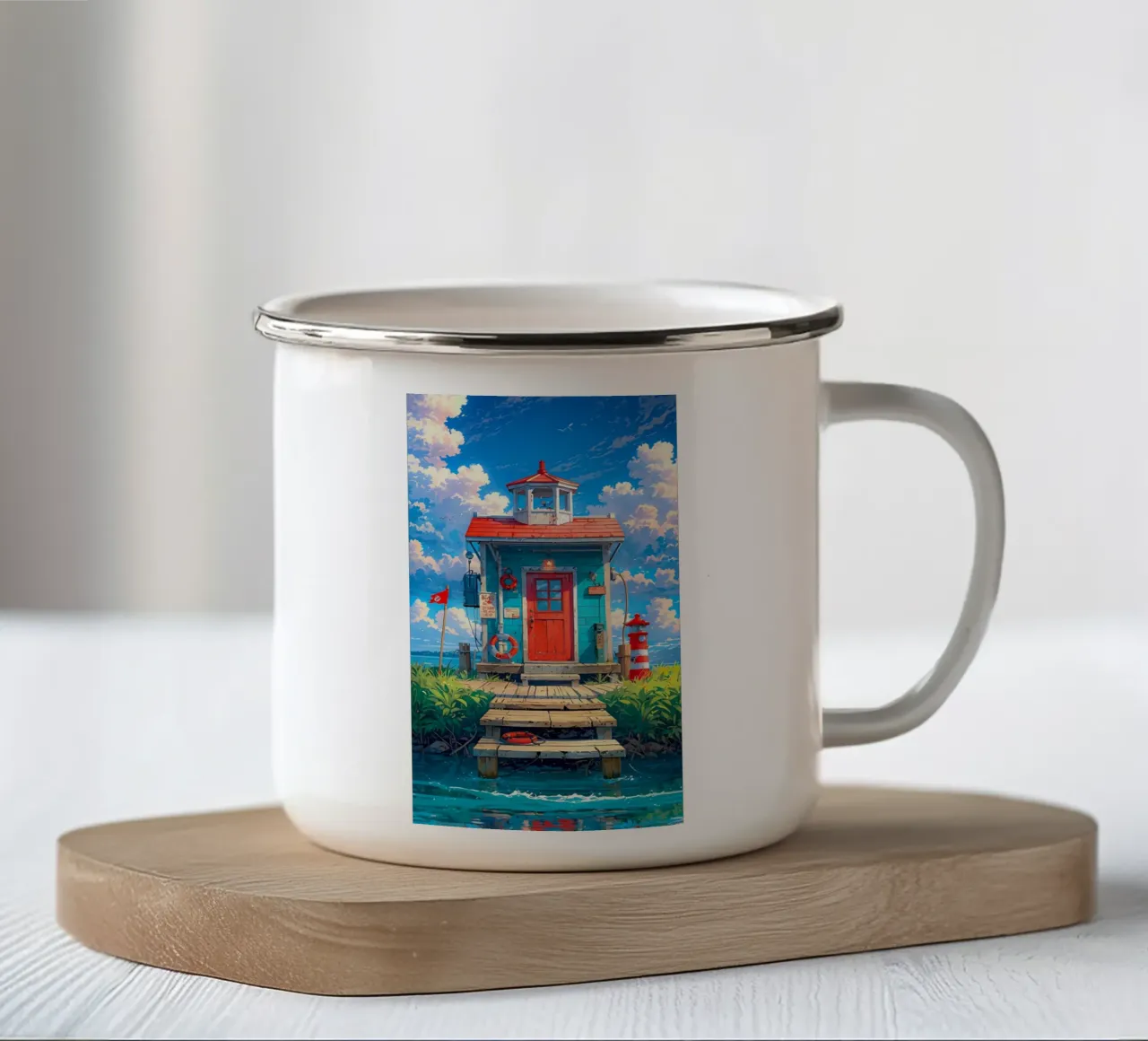 paesaggio anime tazza in smalto da Manh beo