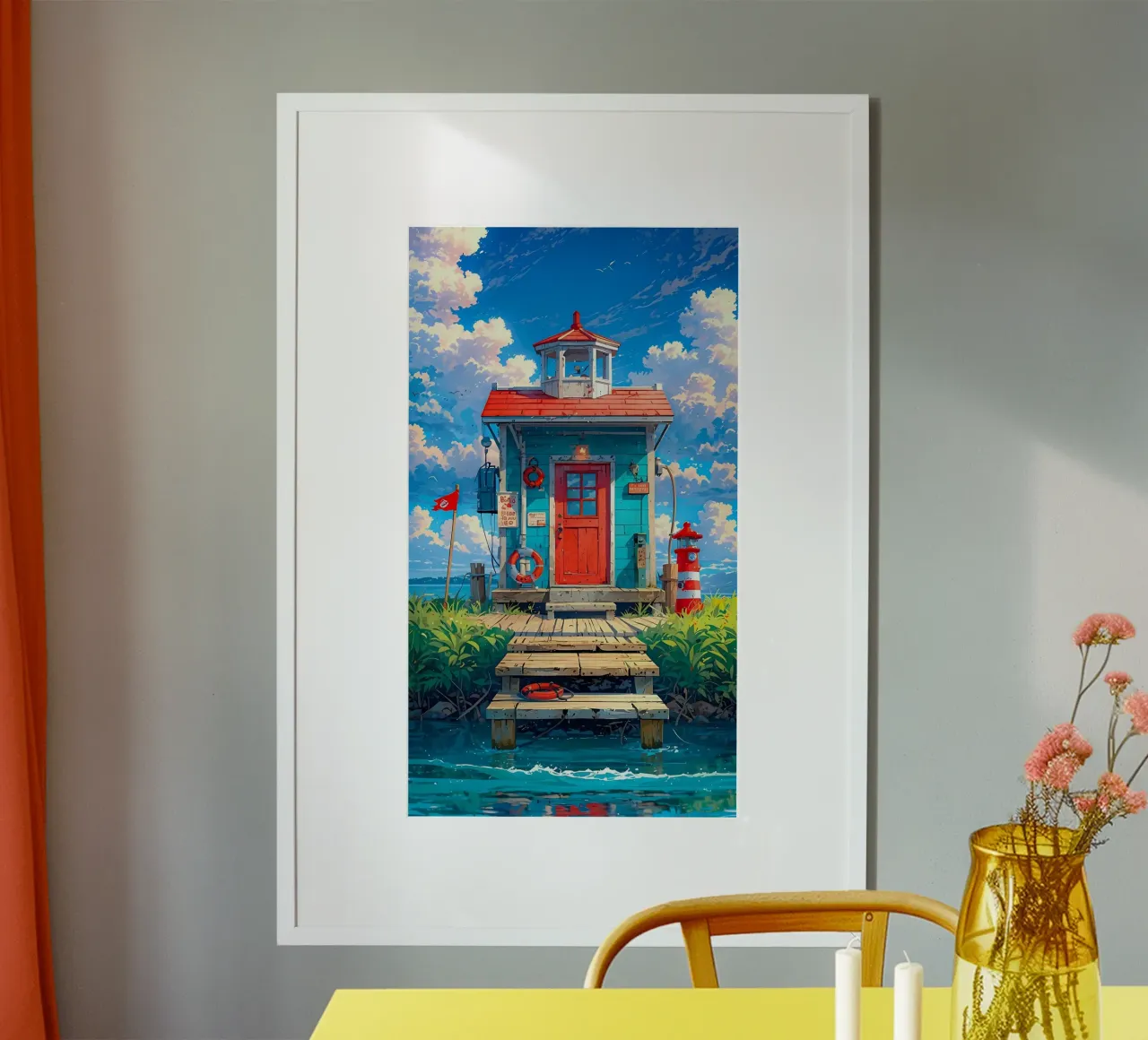 paesaggio anime poster con telaio in alluminio da Manh beo