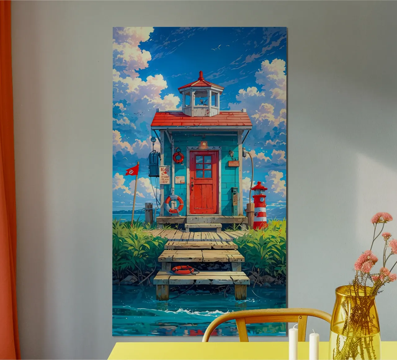 paesaggio anime poster con telaio in alluminio da Manh beo