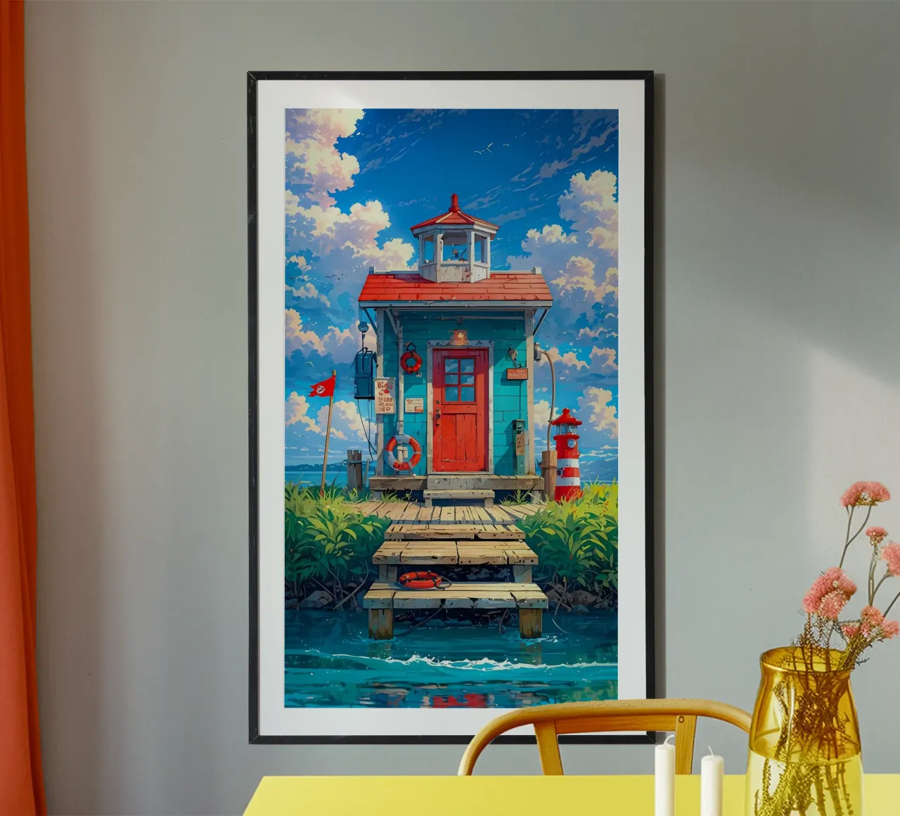 paesaggio anime poster con telaio in alluminio da Manh beo