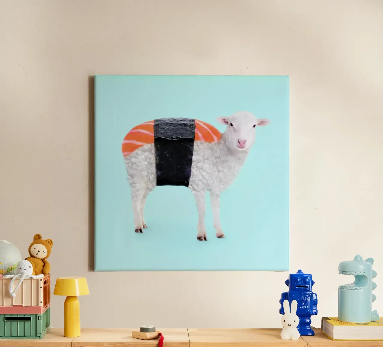 Susheep tela con Cornice a cassetta da Paul Fuentes Design