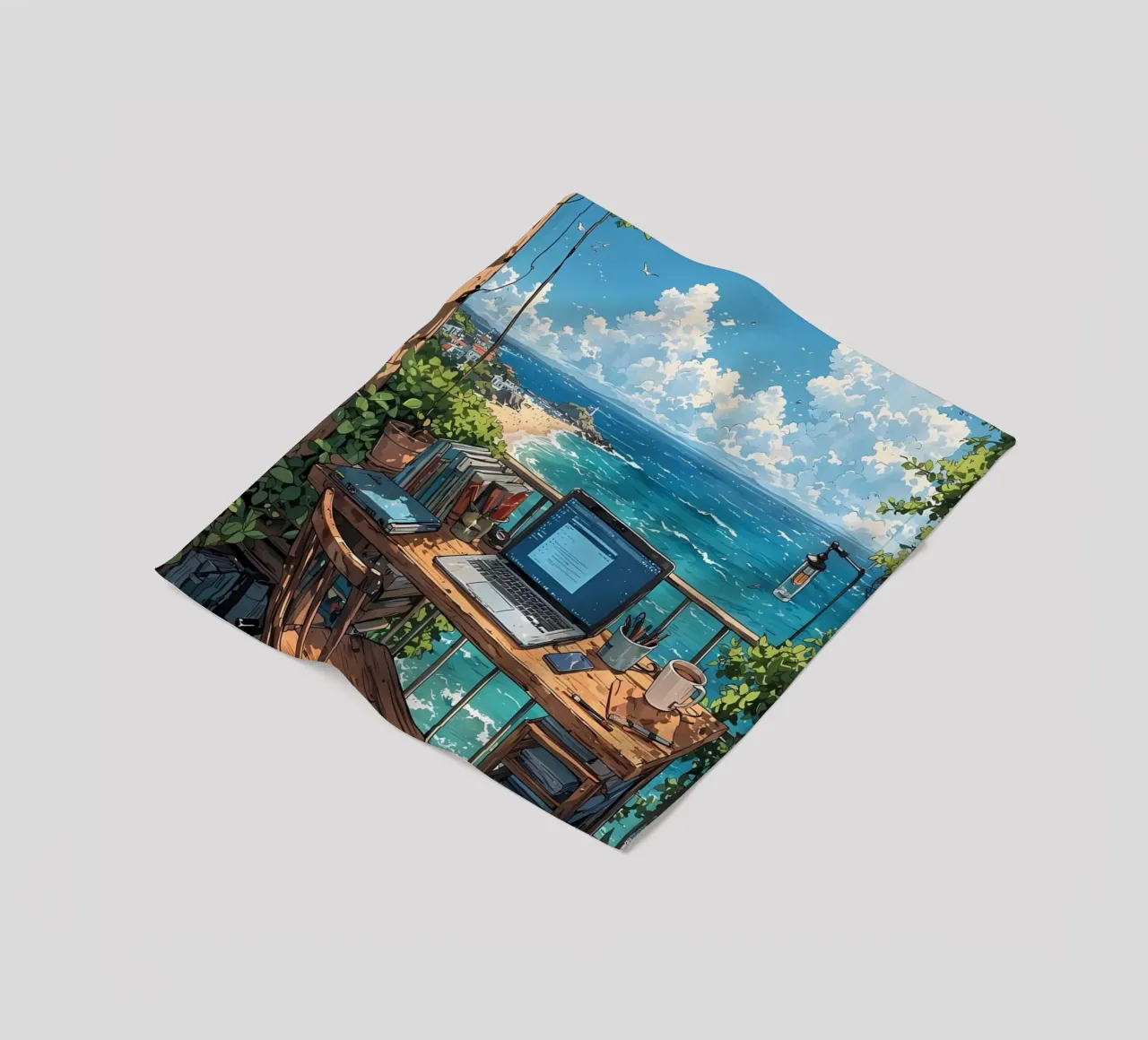 paesaggio computer anime spiaggia coperta in pile da Manh beo