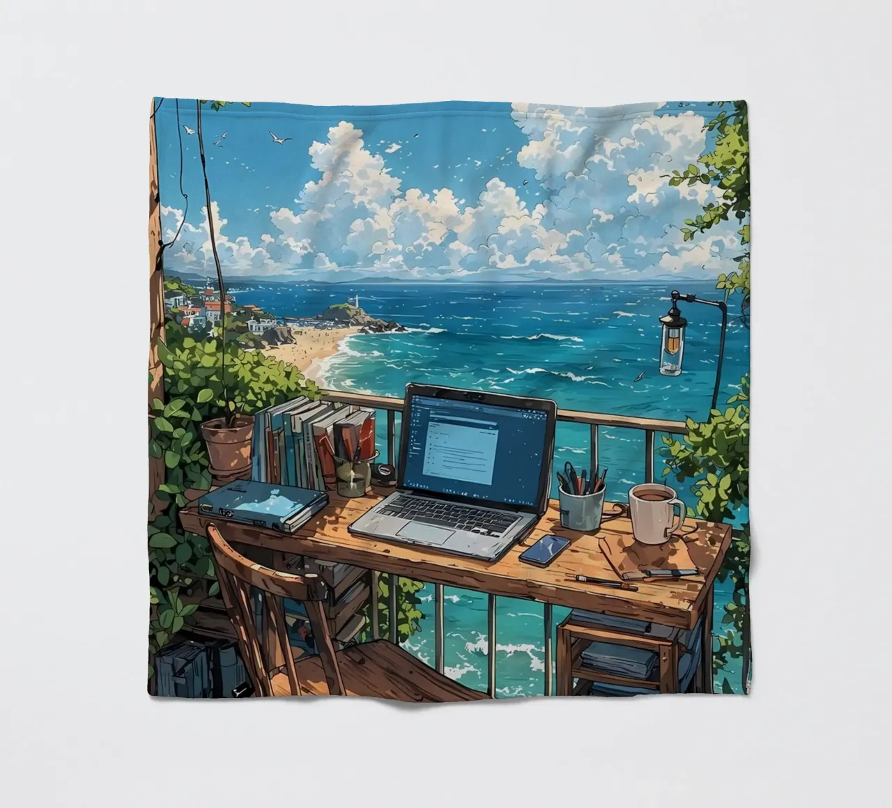 paesaggio computer anime spiaggia coperta in pile da Manh beo
