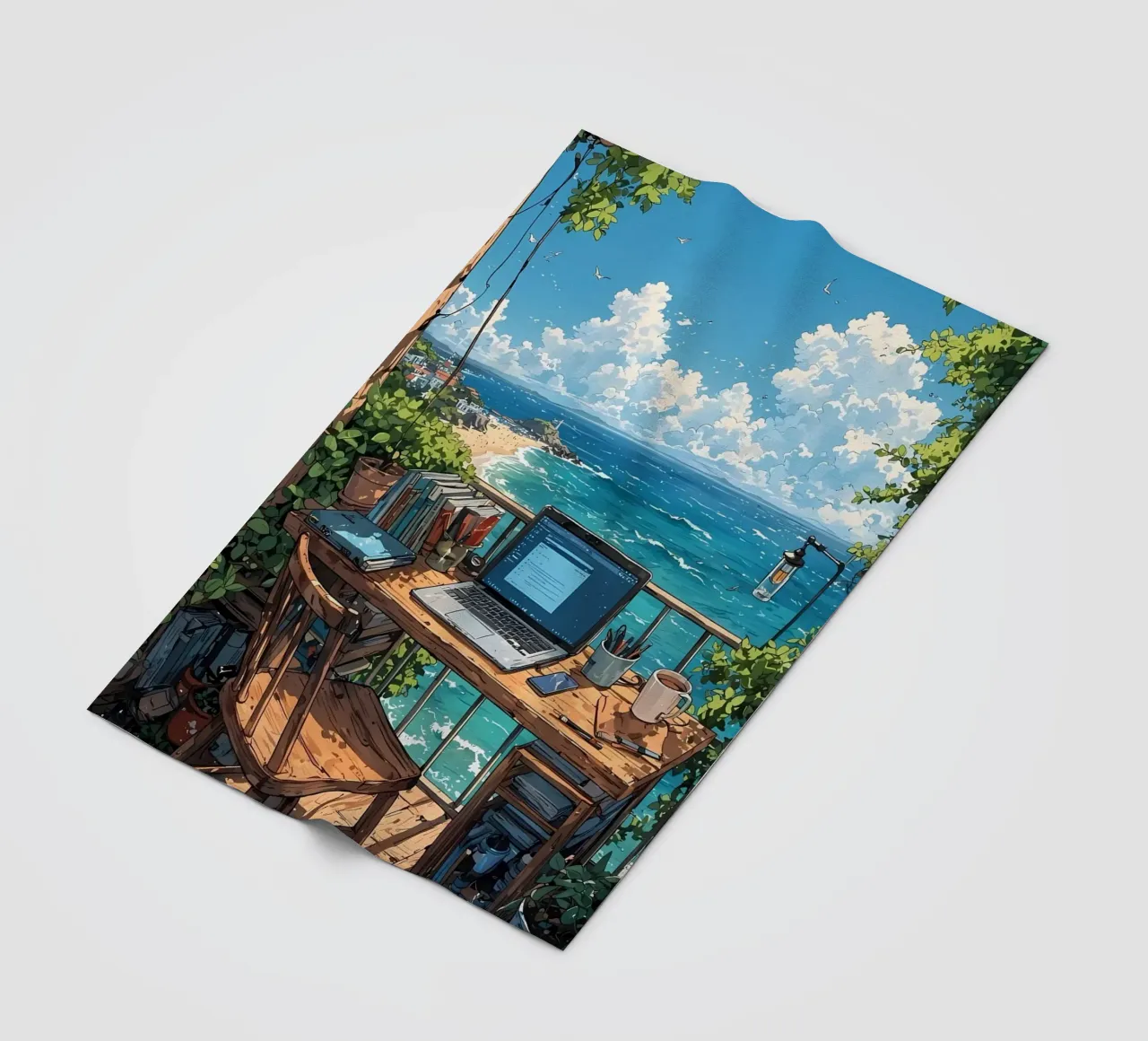 paesaggio computer anime spiaggia coperta in pile da Manh beo