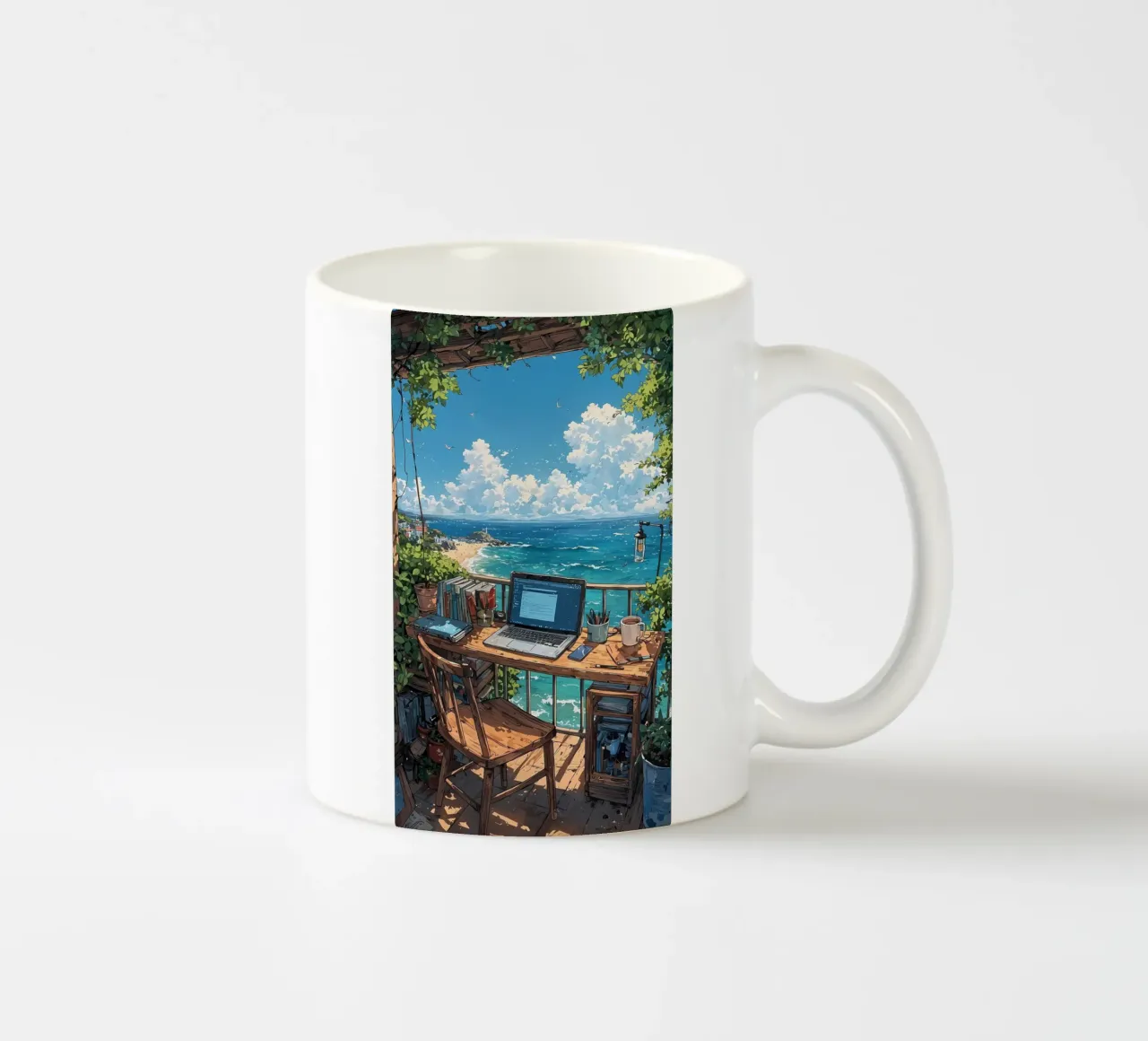 paesaggio computer anime spiaggia tazza in ceramica da Manh beo