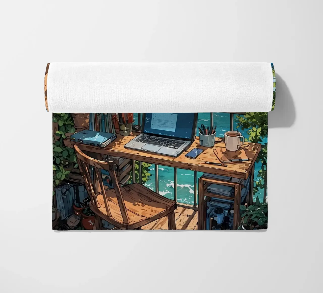 paesaggio computer anime spiaggia telo mare da Manh beo