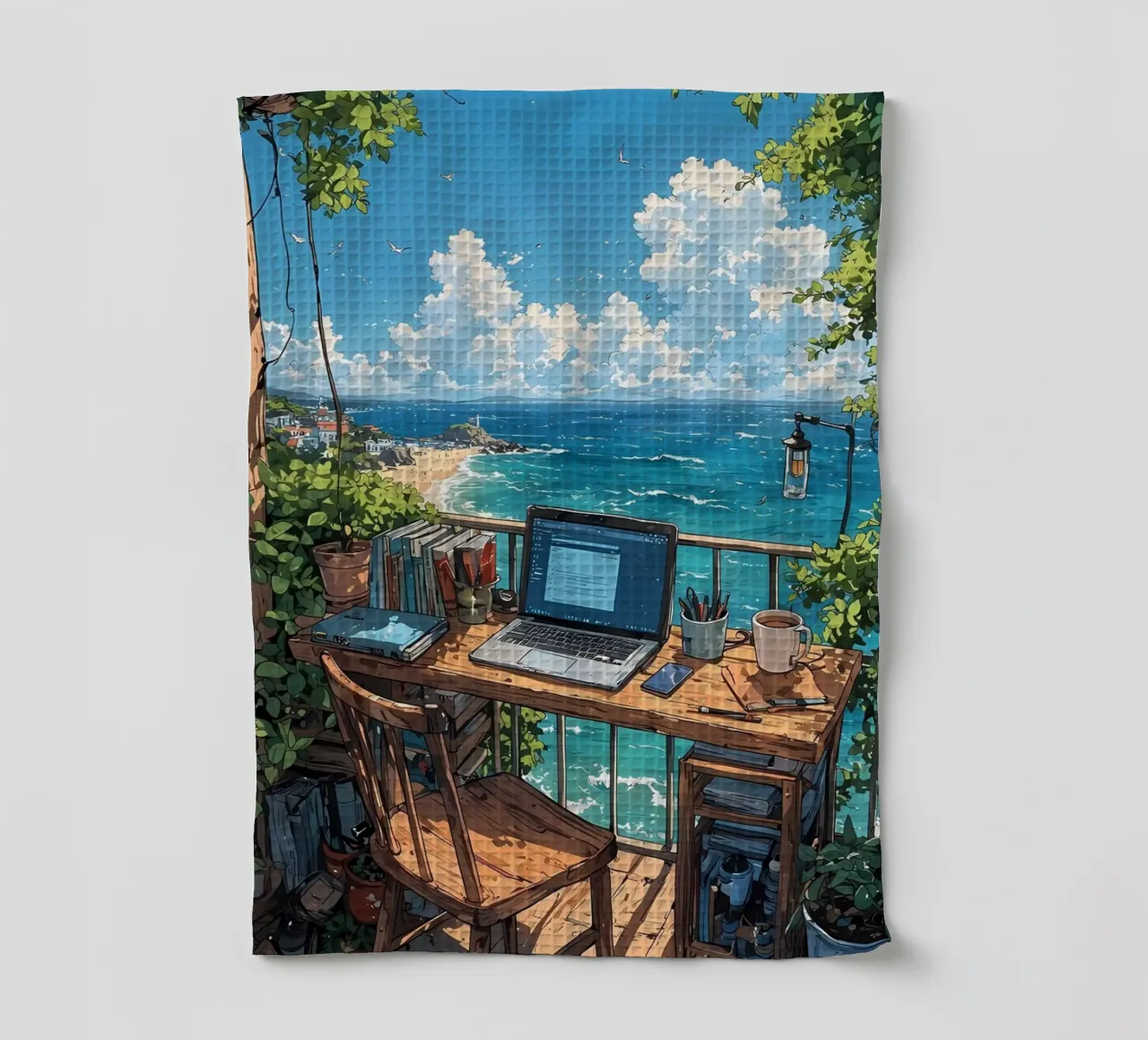 paesaggio computer anime spiaggia canovaccio da cucina da Manh beo